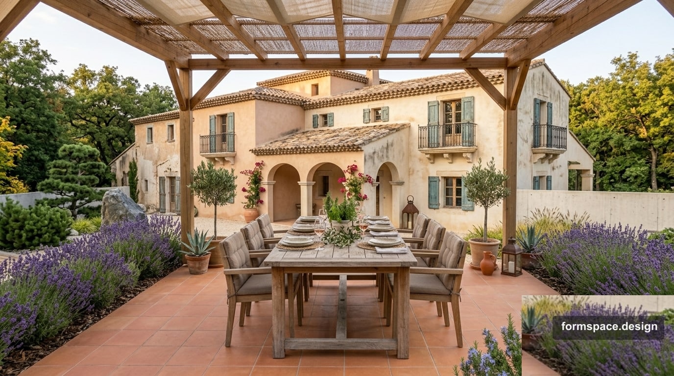 Mediterranean garden on 8 sotok: gravel, shade, zone scheme